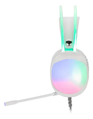 Auricular Headset Gaming Marvo H8959 Lumi 40 Mic Flexible Cs Color Blanco