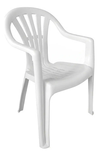 10 Sillas Plasticas Apilables Interiores Exteriores Tm H100k Blanco Lisa