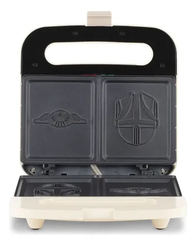 Sandwichera Para 2 Antiadherente Atma Disney Mandalorian Blanco