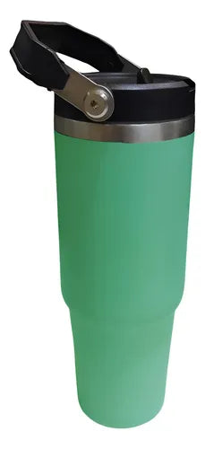 Vaso Termico Acero Inox Frio Calor Manija 900ml Tm Verde Cts Verde Claro Liso