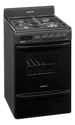 Cocina A Gas Longvie 21501 Grafito Inox Grill Eléctrico 56cm Grafito