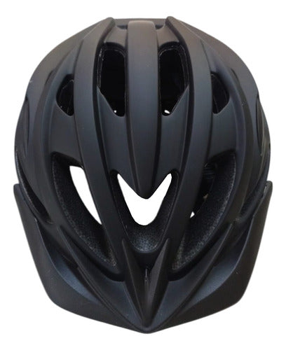 Casco Bicicleta Tm Con Ventilación Visera Luz Seguridad Talle L Negro