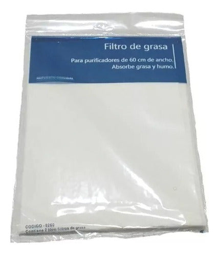 2 Filtros Grasa Tela Para Purificador Spar Original De 60cm