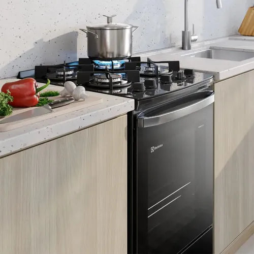 Cocina A Gas Electrolux Efficient 4 Hornallas F4egb Negro