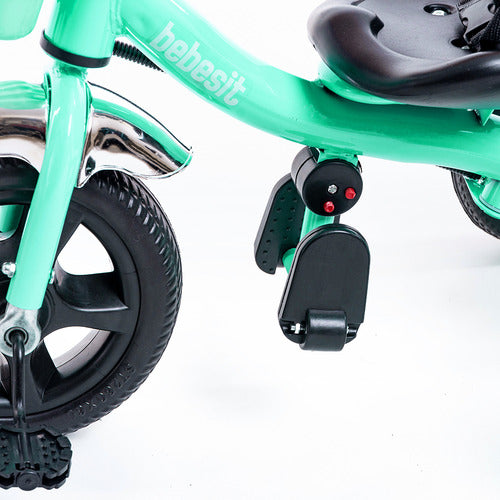 Triciclo Con Manija & Canasto Bebesit Sl1701a Verde H30k Css Verde