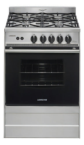 Cocina Gastronómica A Gas Longvie Bistró 31501xs 4 Hornallas Acero Inoxidable