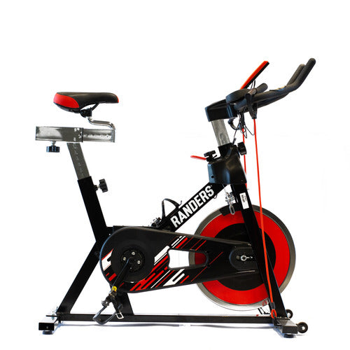 Bicicleta Fija Spinning Randers Arg-880sp Bandas Elásticas Color Negro