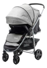 Coche De Paseo Bebesit 1390-e Gris Con Manillar Rebatible Gris Plateado