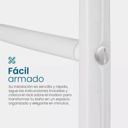 Estanteria Organizador Baño Lavarropas 3 Niveles Blanco Cts Blanco