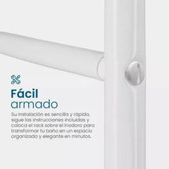 Estanteria Organizador Baño Lavarropas 3 Niveles Blanco Cts Blanco