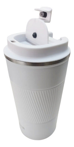 Vaso Termico Acero Inox Con Tapa Frio Calor Vivendi Blanco Lisa