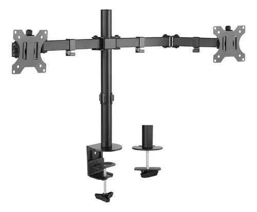 Soporte Escritorio Doble Brazo Con Base Onebox Lcd-23 Cta Color Negro