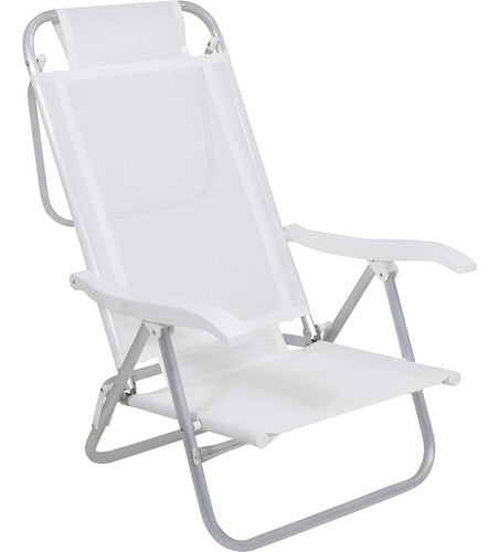 Reposera De 6 Posiciones Bel Sunny Aluminio Pvc Blanco