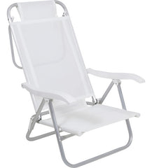 Reposera De 6 Posiciones Bel Sunny Aluminio Pvc Blanco