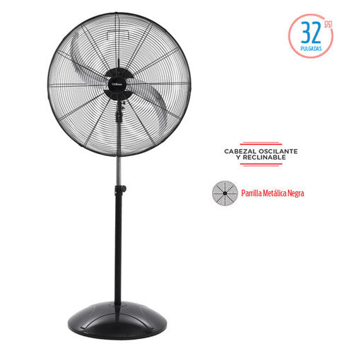 Ventilador Pie Industrial 2 Aspas Liliana Vpi32cb 280w Cts 81.28 Cm Metal