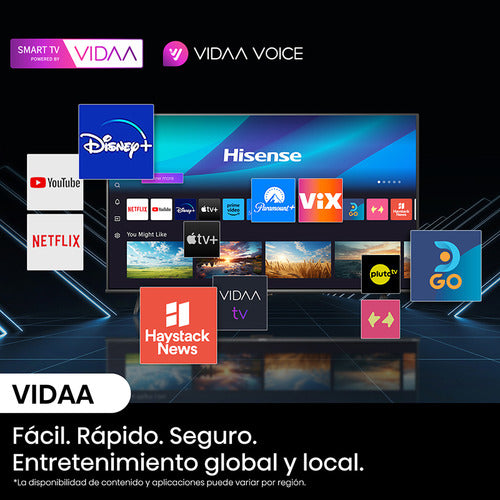 Smart Tv Led Hisense 50a64n 50' 4k Uhd Ai Vidaa Disney Ytube