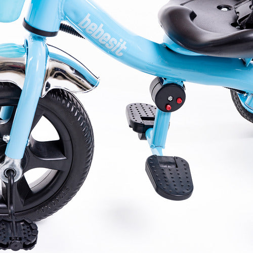 Triciclo Con Manija & Canasto Bebesit Sl1701c Azul H:30kg C Azul