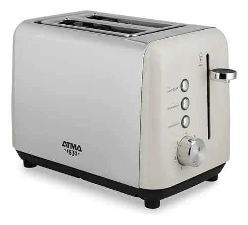 Tostadora Atma Toat21vcp Ranuras Extra Ancha Vintage Blanco Crema