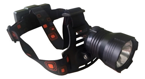 Linterna Minero Vincha De Cabeza Led Usb Bateria 1 Luz Cts Blanco Negro