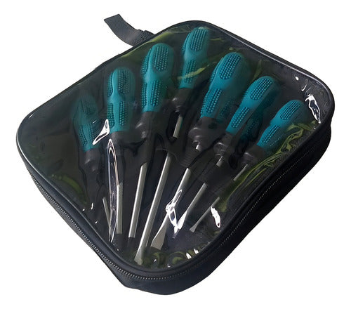 Set 7 Destornilladores Puntas Magnéticas Planas Y Philips Tm Acero Cromo Vanadio