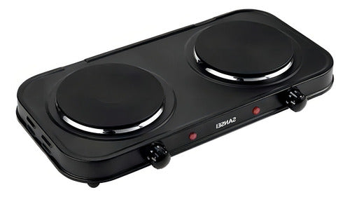 Anafe Eléctrico - Sansei Ansn2cbn Color Negro - 2 Hornallas