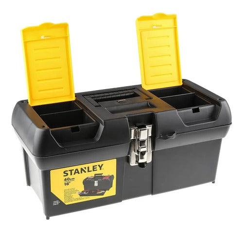 Caja De Herramientas Stanley 16  Series 2000 De Plástico 20.6cm X 40.3cm X 18.1cm Negra Y Amarilla Negro/amarillo