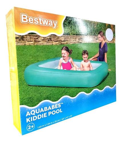Pileta Rectangular Para Bebe Bestway 51115 De 165x104x25cm Verde Claro