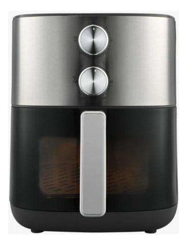 Freidora De Aire Atma Fr256maip Con Visor 6l Inox 1750w Negro