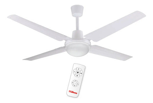 Ventilador De Techo Liliana Palas Metálicas Luz Control Remoto Vthb114r 1.2 M Blanco Blanco Metal 4