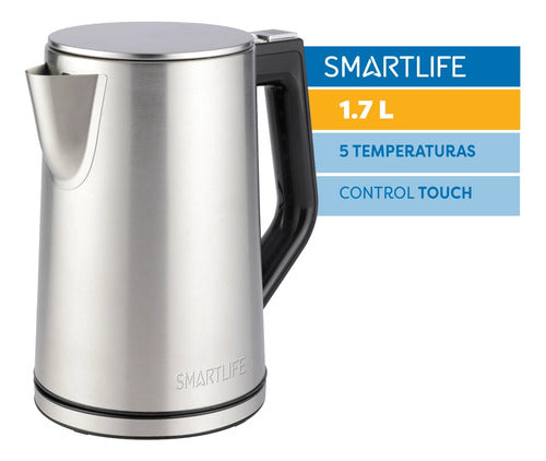 Jarra Eléctrica Smartlife Sl-ekd1520 1.7l Inox Digital Color Plateado