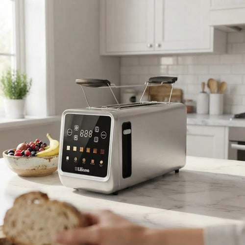 Tostadora Digital De 2 Bocas Liliana At942 Panel Led 1400w Gris