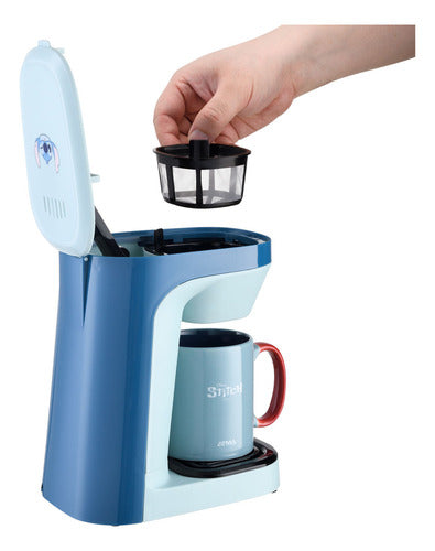 Cafetera Personal Atma Disney Stitch Con Taza De Café