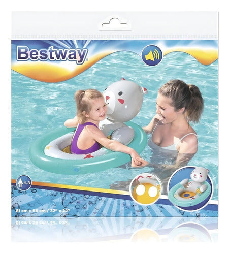 Inflable Asiento Animales Bestway 34058 Flotador Bebe Color Azul