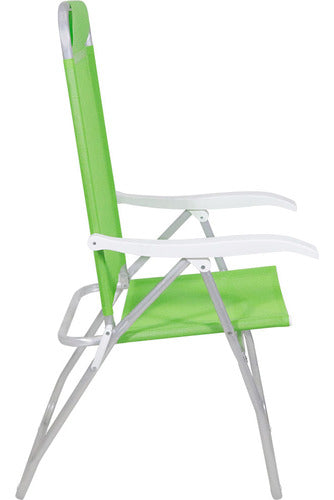 Reposera 4 Posiciones Bel Aluminio Poliéster Pvc Verde Verde