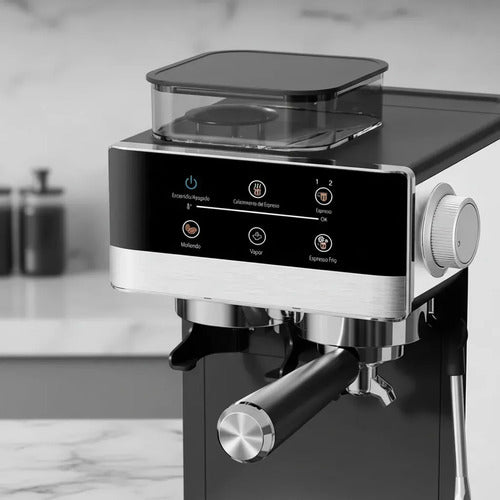 Cafetera Eléctrica Digital Semiautomática Yelmo Ce5125 20 Bares Negro Café En Granos Y Café Molido 20 Bares
