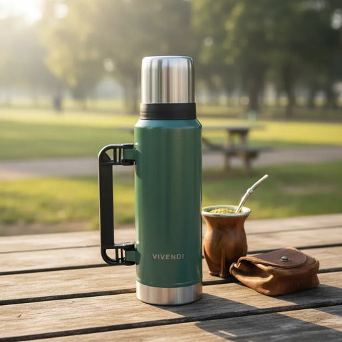 Termo Promo Matero Pico Cebador Vivendi 1.2l Inox Verde Verde