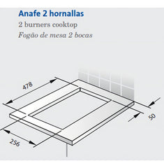 Anafe Con Alimentación A Gas Ormay Carmin Ix Color Acero 2 Hornallas