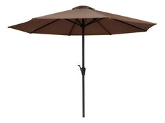 Sombrilla Central Playa Jardin De 2,7m Con Manivela Marrón Marrón Oscuro Lisa