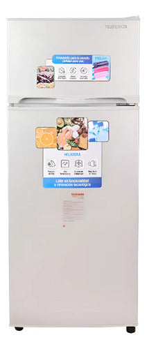 Heladera Con Freezer Telefunken Tfk-hd220 Silver 220lts Gris