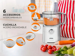 Multiprocesadora Atma Mp8405p De 1.2l 650w 2 Vel + Pulsador Color Blanco