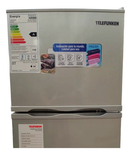 Heladera Telefunken Tfk-hd140 Silver 140lts R600a Clase A Gris Oscuro