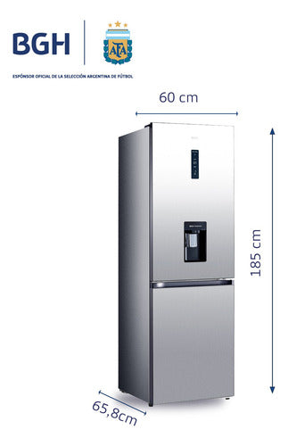 Heladera Combi Inverter No Frost Bgh Brc330i1a Inox 312lts Gris