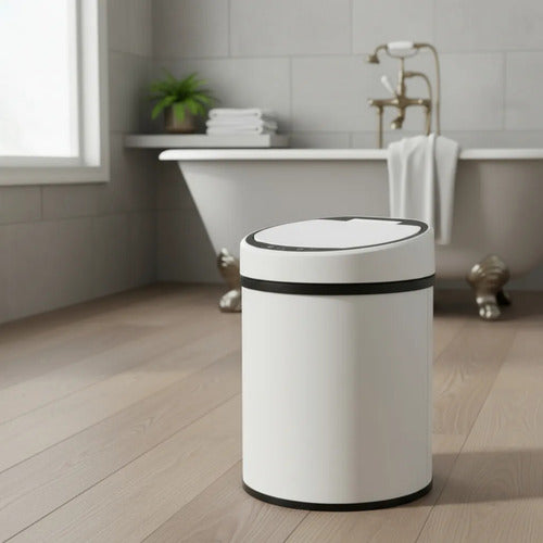 Cesto De Basura Con Sensor Inteligente Vivendi De 15lts Blanco