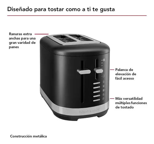 Tostadora Para 2 Rebanadas Kitchenaid Lkmt2109rbm Negro