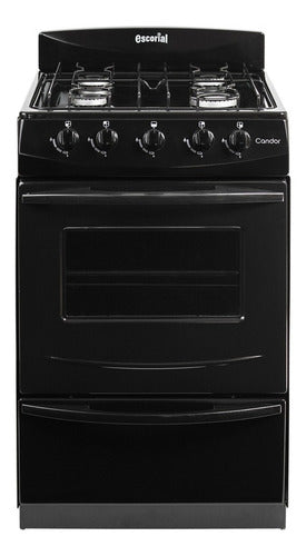 Cocina A Gas Natural Escorial Candor S2 Negra Cs Negro