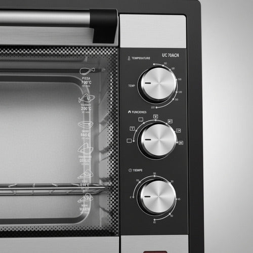 Horno Electrico Ultracomb Uc-70acn Con 2 Anafes 70lts Grill Rojo/negro