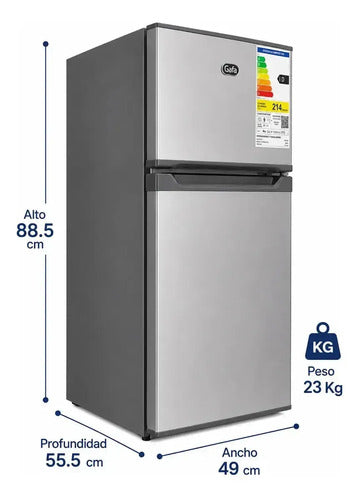 Heladera Refrigerador Gafa Hgmdp1p Mini Top Freezer Plata Gris Oscuro