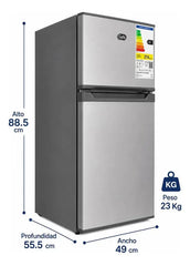 Heladera Refrigerador Gafa Hgmdp1p Mini Top Freezer Plata Gris Oscuro