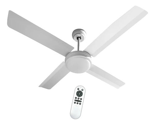 Ventilador Techo Liliana Vthb704r 4 Aspas Control Remoto Led 1.2 M Blanco Blanco Metal 4