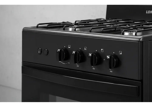 Cocina A Gas Longvie 12331g Grafito De 4 Hornallas 56cm Grafito
